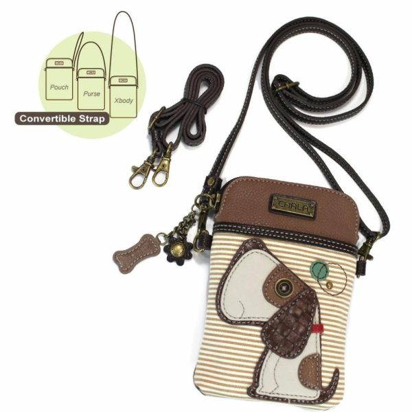 Crossbodies |  Cellphone Xbody – Toffy Dog (Brown Stripe) Crossbodies Brown Stripe Approx