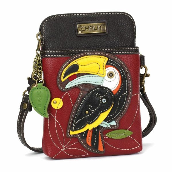 Crossbodies |  Cellphone Xbody – Toucan Crossbodies Burgundy Approx