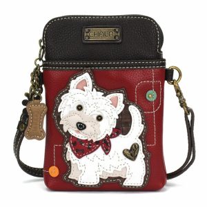 Crossbodies |  Cellphone Xbody – Westie Crossbodies Burgundy Approx