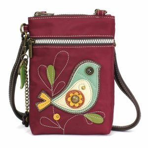 Crossbodies |  Cv – Cellphone Xbody – Bird Crossbodies Burgundy Approx