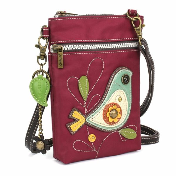 Crossbodies |  Cv – Cellphone Xbody – Bird Crossbodies Burgundy Approx