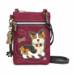 Crossbodies |  Cv – Cellphone Xbody – Corgi Crossbodies Burgundy Approx