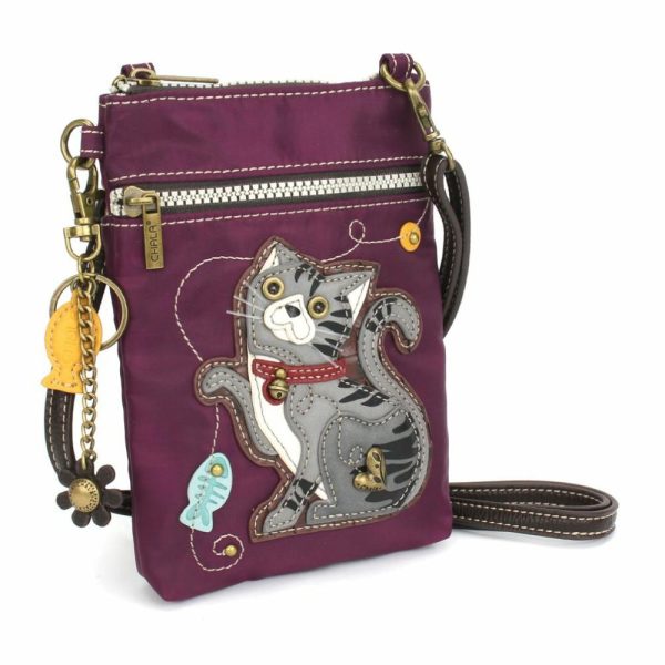 Crossbodies |  Cv – Cellphone Xbody – Gray Tabby Cat Crossbodies Crossbodies