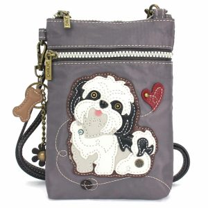 Crossbodies |  Cv – Cellphone Xbody – White Shih Tzu Crossbodies Crossbodies