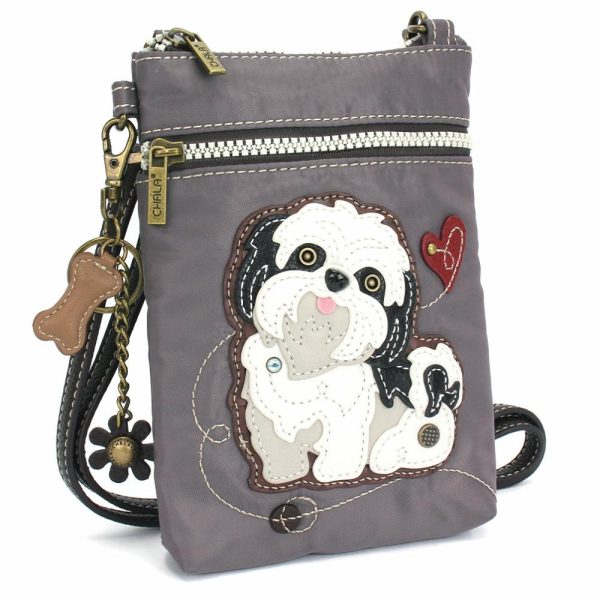 Crossbodies |  Cv – Cellphone Xbody – White Shih Tzu Crossbodies Crossbodies