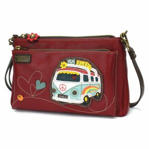 Crossbodies |  Deluxe Crossbody – Bus Crossbodies Burgundy Approx