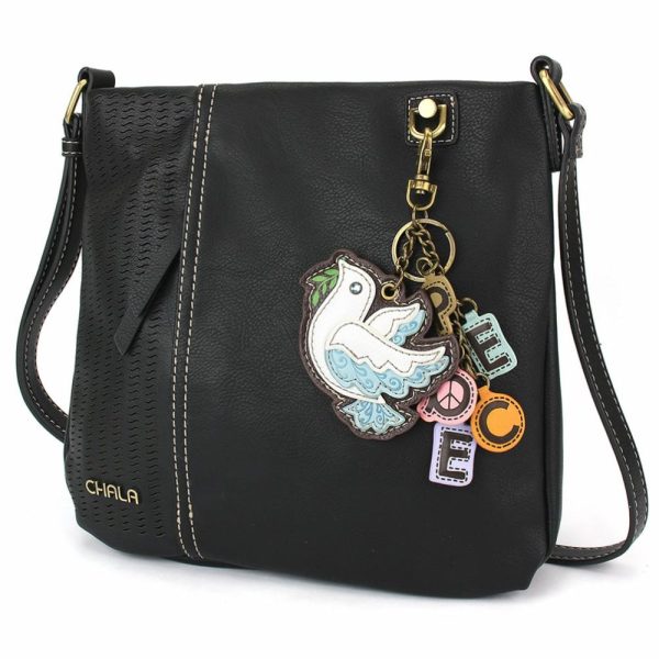 Crossbodies |  Lasercut Crossbody – Charming Charms Dove+Peace Crossbodies Black