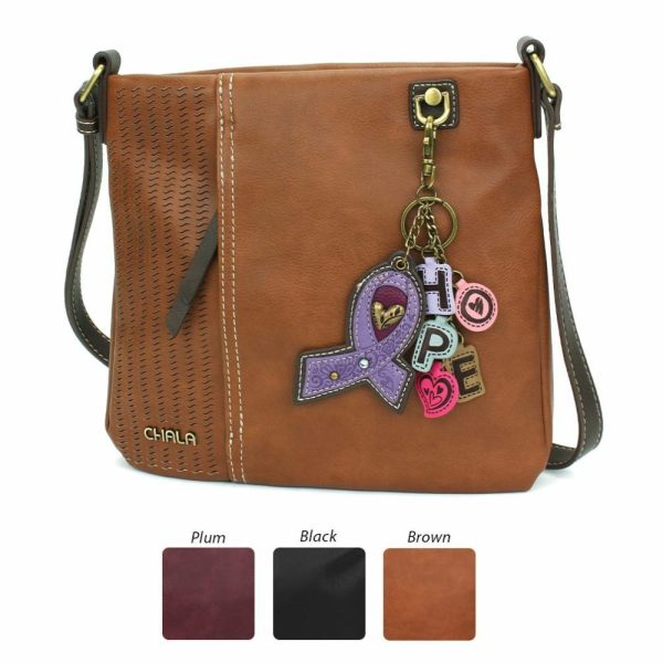 Crossbodies |  Lasercut Crossbody – Charming Charms Lavender Ribbon Crossbodies Black