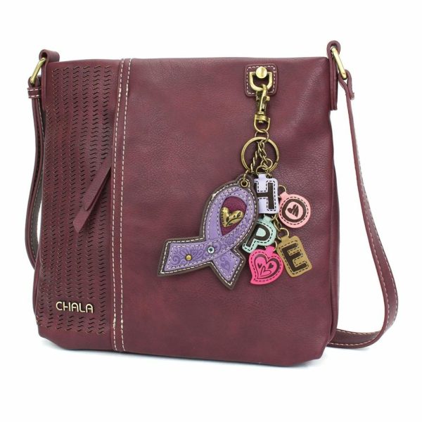 Crossbodies |  Lasercut Crossbody – Charming Charms Lavender Ribbon Crossbodies Black