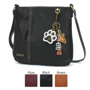 Crossbodies |  Lasercut Crossbody – Charming Charms Paw+Love Crossbodies Black