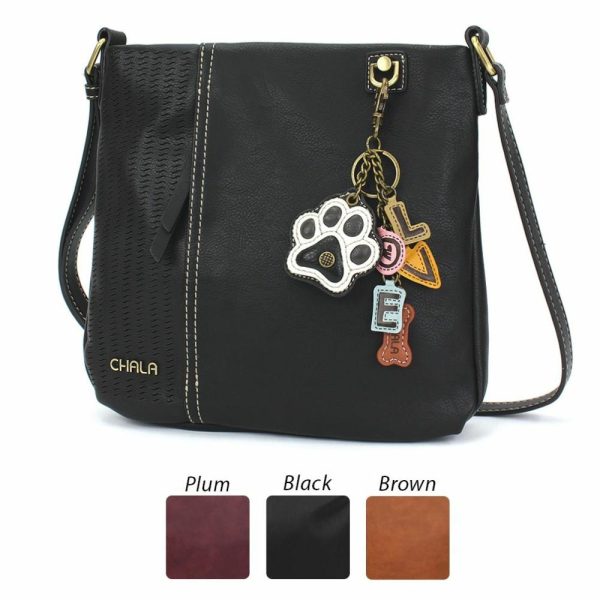 Crossbodies |  Lasercut Crossbody – Charming Charms Paw+Love Crossbodies Black