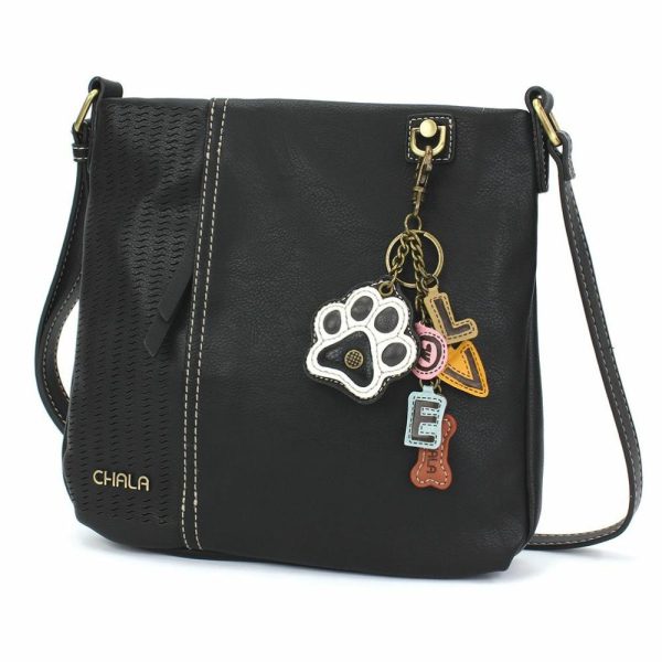 Crossbodies |  Lasercut Crossbody – Charming Charms Paw+Love Crossbodies Black