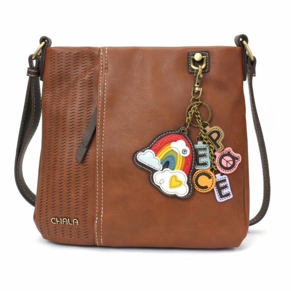 Crossbodies |  Lasercut Crossbody – Charming Charms Rainbow+Peace Crossbodies Black