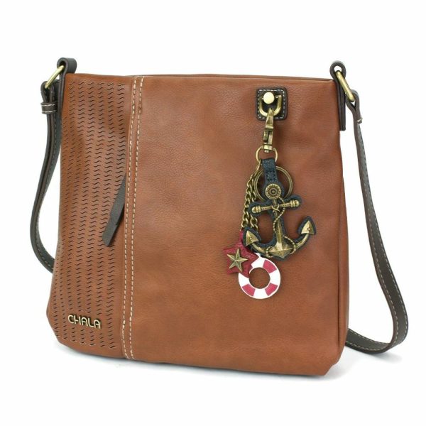 Crossbodies |  Lasercut Crossbody – Metal Charming Anchor Crossbodies Black