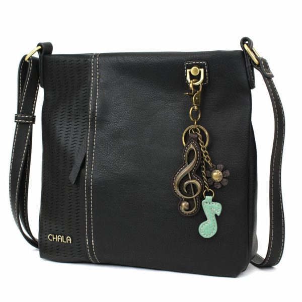 Crossbodies |  Lasercut Crossbody – Metal Charming Clef Crossbodies Black