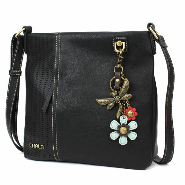 Crossbodies |  Lasercut Crossbody – Metal Charming Dragonfly Crossbodies Black