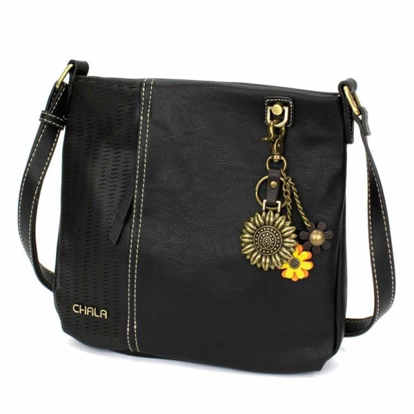 Crossbodies |  Lasercut Crossbody – Metal Charming Sunflower Crossbodies Black