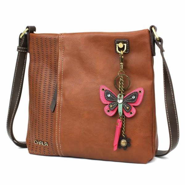 Crossbodies |  Lasercut Crossbody – Mini Keychain Butterfly Pink Crossbodies Black