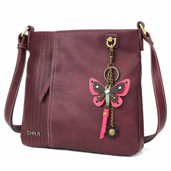 Crossbodies |  Lasercut Crossbody – Mini Keychain Butterfly Pink Crossbodies Black