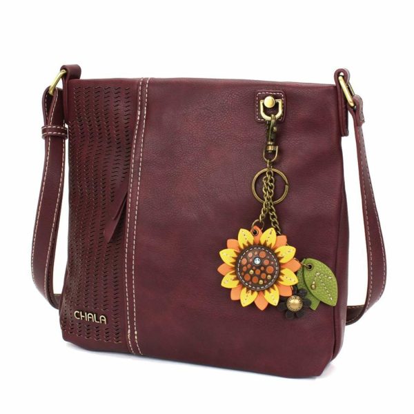 Crossbodies |  Lasercut Crossbody – Mini Keychain Sunflower Crossbodies Black