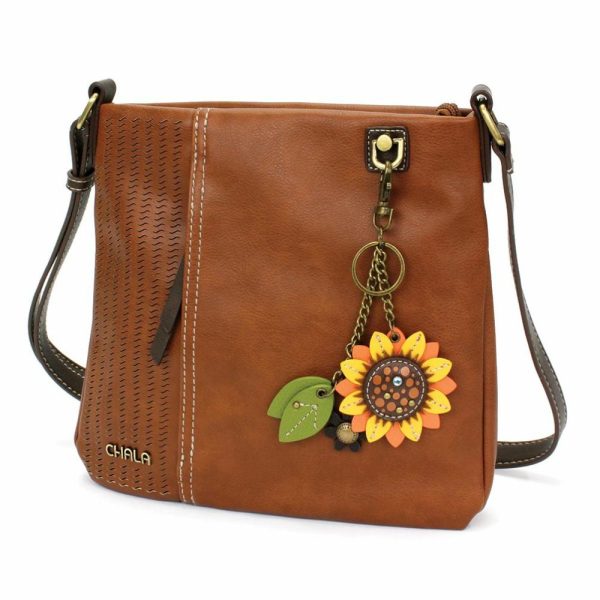 Crossbodies |  Lasercut Crossbody – Mini Keychain Sunflower Crossbodies Black