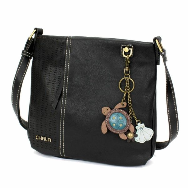 Crossbodies |  Lasercut Crossbody – Mini Keychain Turtle Crossbodies Black