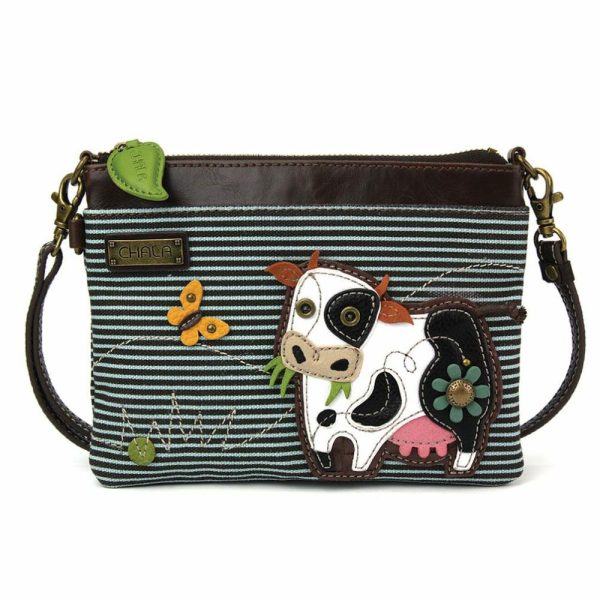 Crossbodies |  Mini Crossbody – Cow Crossbodies Blue Stripe Approx