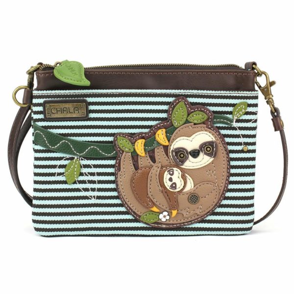 Crossbodies |  Mini Crossbody – Sloth Family Crossbodies Blue Stripe Approx