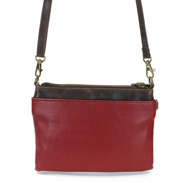 Crossbodies |  Mini Crossbody – Teal Pawprint (Burgundy) Crossbodies Burgundy Approx