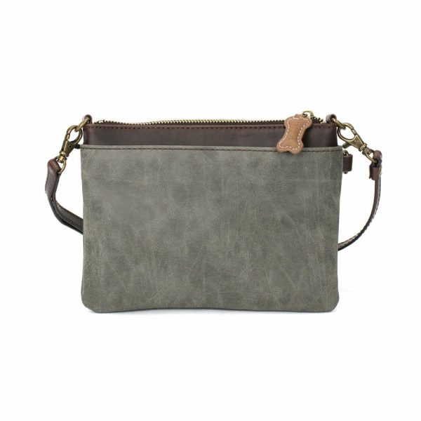 Crossbodies |  Mini Crossbody – Teal Pawprint (Gray) Crossbodies Crossbodies