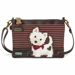 Crossbodies |  Mini Crossbody – Westie Crossbodies Burgundy Stripe Approx