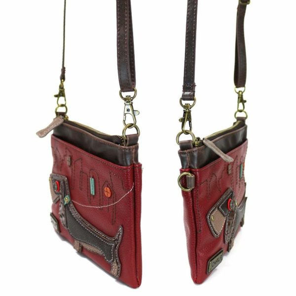 Crossbodies |  Mini Crossbody – Wiener Dog (Burgundy) Crossbodies Burgundy Approx