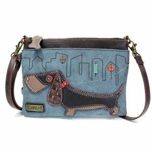 Crossbodies |  Mini Crossbody – Wiener Dog (Indigo) Crossbodies Crossbodies