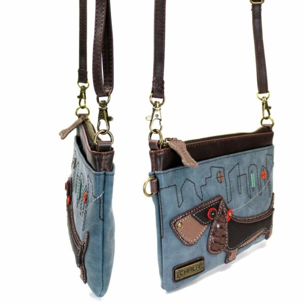 Crossbodies |  Mini Crossbody – Wiener Dog (Indigo) Crossbodies Crossbodies