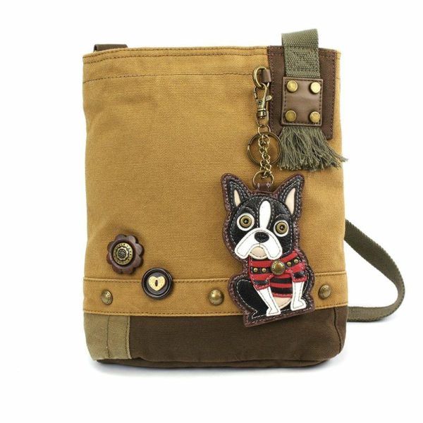 Crossbodies |  Patch Crossbody – Boston Terrier Crossbodies Brown