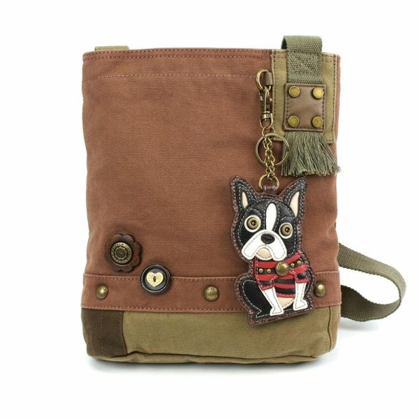 Crossbodies |  Patch Crossbody – Boston Terrier Crossbodies Brown