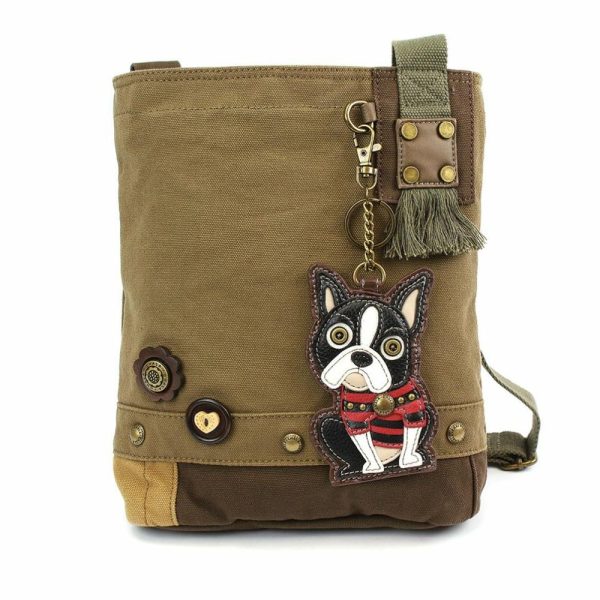 Crossbodies |  Patch Crossbody – Boston Terrier Crossbodies Brown