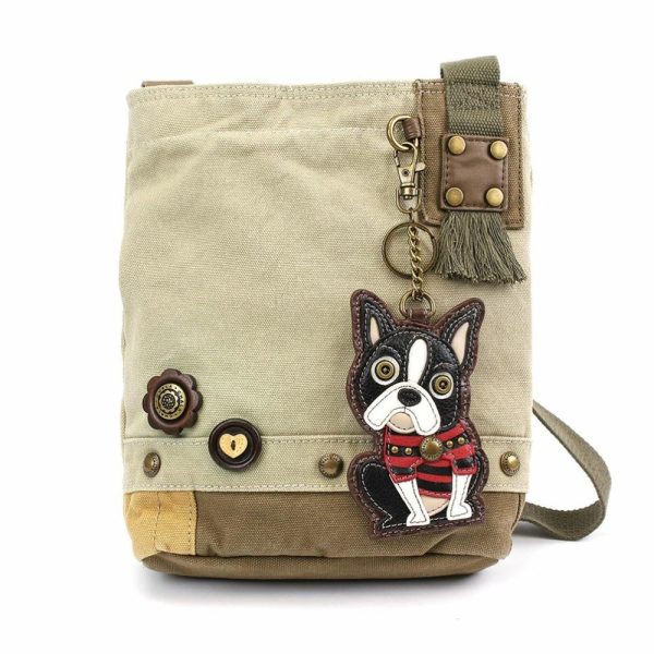 Crossbodies |  Patch Crossbody – Boston Terrier Crossbodies Brown