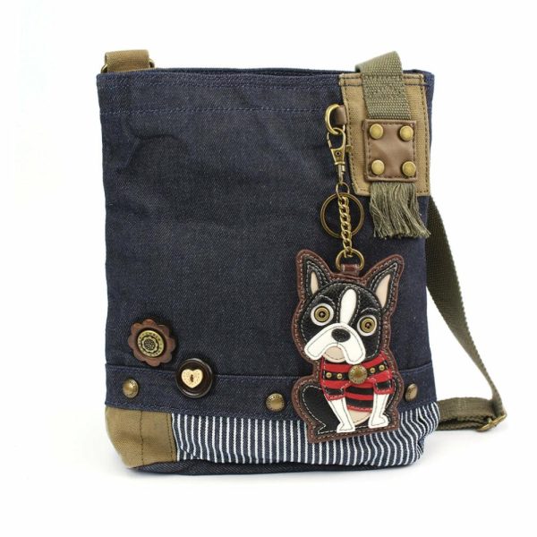 Crossbodies |  Patch Crossbody – Boston Terrier Crossbodies Brown