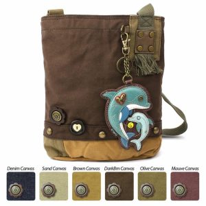 Crossbodies |  Patch Crossbody – Dolphin Crossbodies Brown