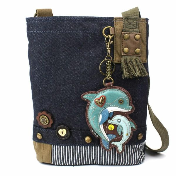 Crossbodies |  Patch Crossbody – Dolphin Crossbodies Brown