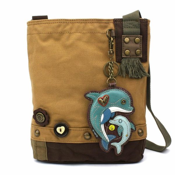 Crossbodies |  Patch Crossbody – Dolphin Crossbodies Brown