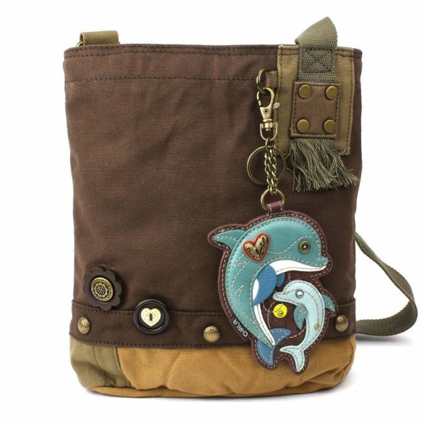 Crossbodies |  Patch Crossbody – Dolphin Crossbodies Brown