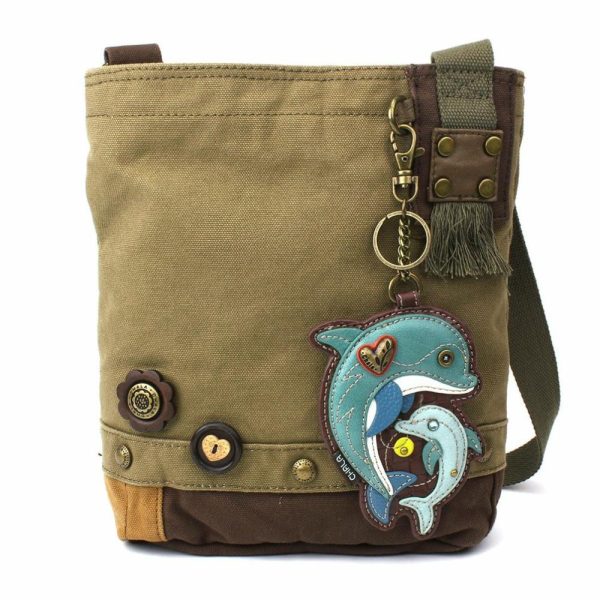 Crossbodies |  Patch Crossbody – Dolphin Crossbodies Brown