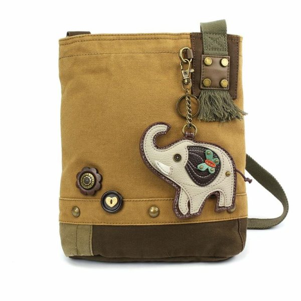 Crossbodies |  Patch Crossbody – Elephant Gray Crossbodies Brown