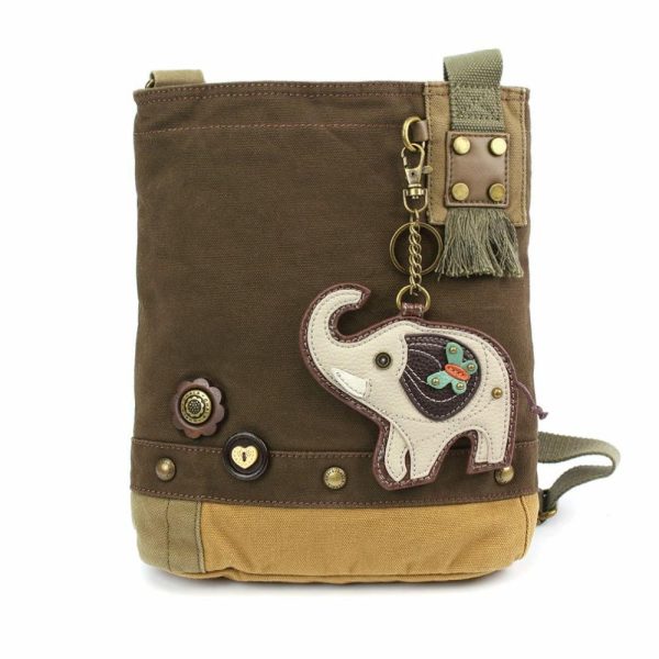 Crossbodies |  Patch Crossbody – Elephant Gray Crossbodies Brown