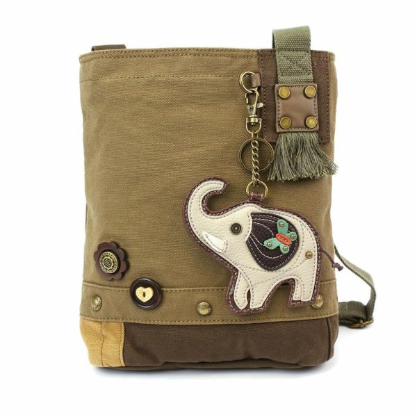 Crossbodies |  Patch Crossbody – Elephant Gray Crossbodies Brown