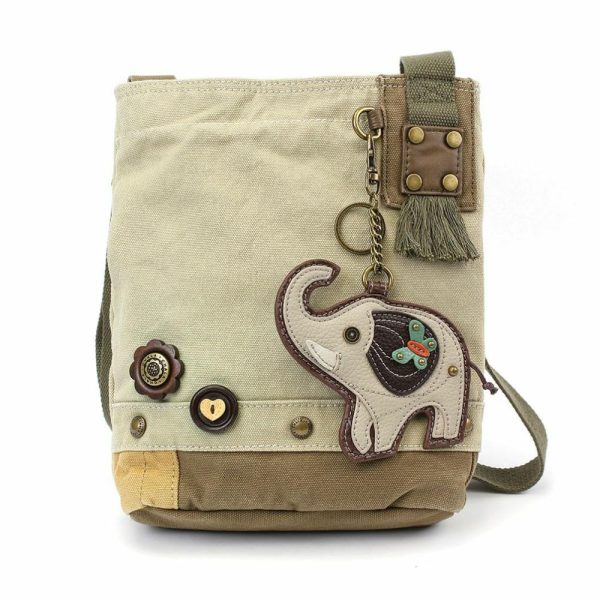 Crossbodies |  Patch Crossbody – Elephant Gray Crossbodies Brown