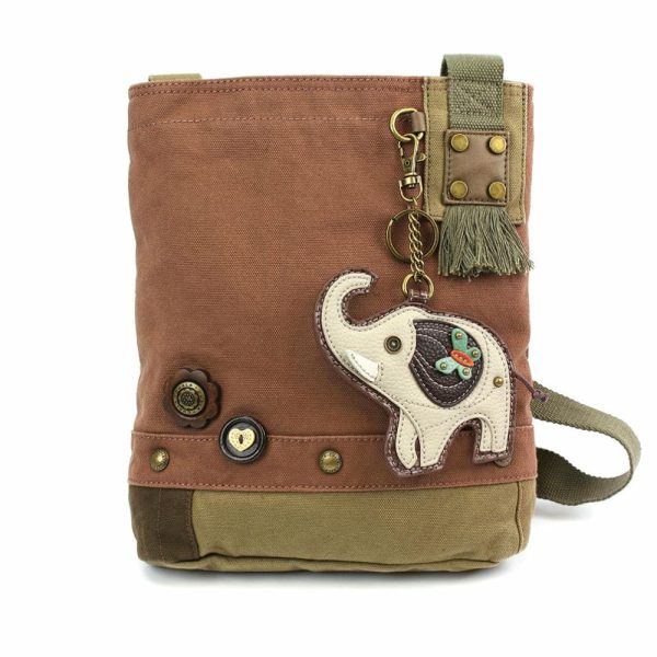 Crossbodies |  Patch Crossbody – Elephant Gray Crossbodies Brown