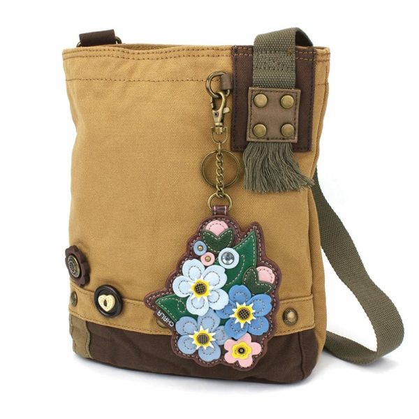 Crossbodies |  Patch Crossbody – Forget Me Not Crossbodies Brown